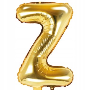 Balon foliowy Litera Z, złoty, 35 cm.