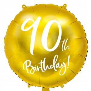 Balon foliowy 90th Birthday złoty45cm
