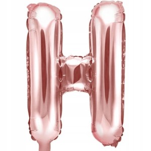 Balon foliowy Litera H, różowo złota, 35 cm.
