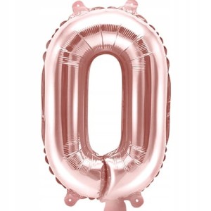 Balon foliowy Litera O, różowo złota, 35 cm.