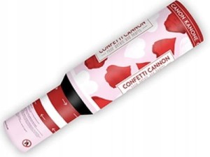 Tuba strzelająca konfetti płatki róż białe serca