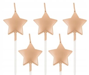 Świeczki urodzinowe pikery gwiazdki różowe złoto