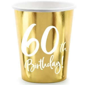 Kubeczki na 60 Urodziny  złote metalizowane