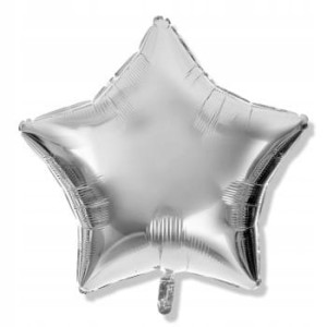 Balon foliowy gwiazdka srebrny 25cm