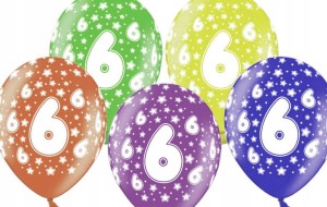 Balony lateksowe liczba 6,  5 szt