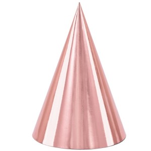Czapeczki urodzinowe różowe złoto 6x