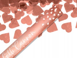 Tuba strzelająca konfetti metalizowane serca 60cm