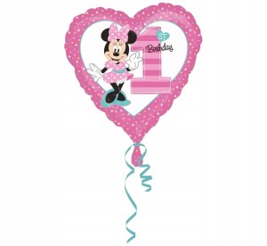 Balon foliowy Minnie Myszka Miki  1 urodziny