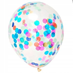 Balony przeźroczyste z konfetti kolorowe