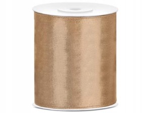 Tasiemka satynowa wstążka złota 100 mm