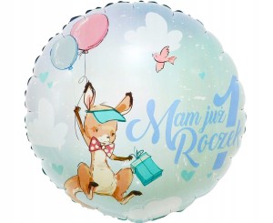 Balon foliowy Mam Już Roczek 1 niebieski