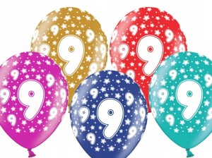 Balony lateksowe liczba 9,  5 szt