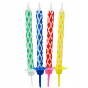 Świeczki urodzinowe kolorowe na tort