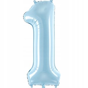 Balon foliowy cyfra 1, jasnoniebiesk 86 cm