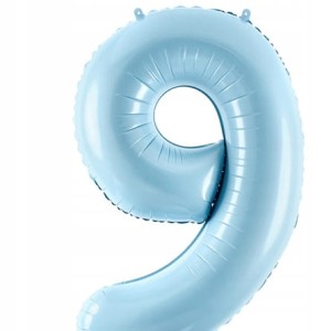 Balon foliowy cyfra 9, jasnoniebiesk 86 cm