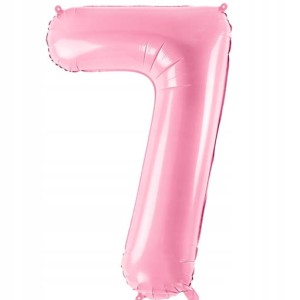 Balon foliowy cyfra 7, jasnoróżowa 86 cm