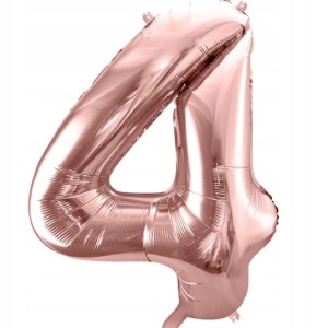  Balon foliowy cyfra 4, różowe złoto 86 cm