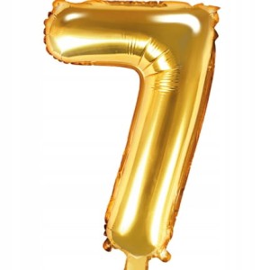 Balon foliowy cyfra 7, złota, 35 cm.
