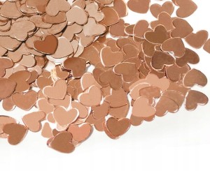 Konfetti serca różowe złote 12g