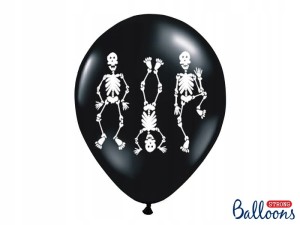 Balony kościotrupy szkielety Halloween 6szt 30cm