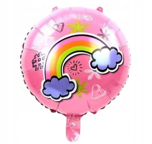 Balon foliowy okrągły tęcza 45 cm