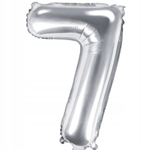Balon foliowy liczba 7, srebrny 80 cm