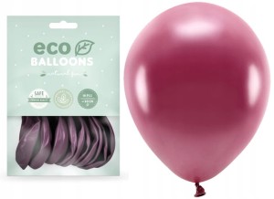Balony metaliczne Eco bordowe  10szt