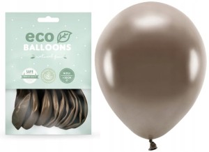 Balony Eco brązowe metalizowane 10 szt