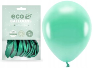 Balony metaliczne Eco miętowe  10x