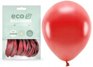 Balony Eco metalizowane czerwone 10 szt