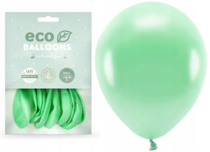 Balony Eco metaliczne miętowe 10szt