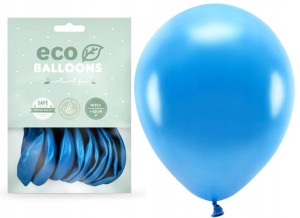 Balony Eko niebieskie metaliczne  10x
