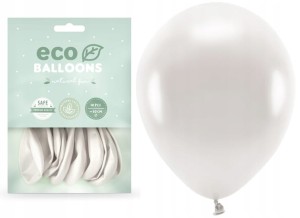 Balony metaliczne Eco perłowe 10szt