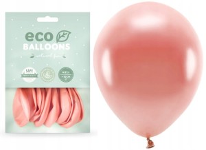 Balony Eco metaliczne różowe złoto 10szt