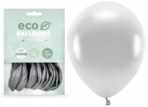 Balony Eco metaliczne srebrne 10szt