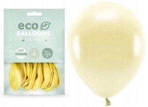 Balony Eco metaliczne słomkowe żółte  10x