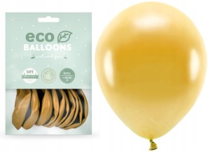 Balony Eco metaliczne złote  10 szt