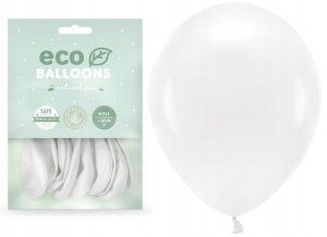 Balony Eco pastelowe białe  10 szt