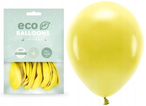 Balony pastelowe Eco ciemno żółte 10 szt