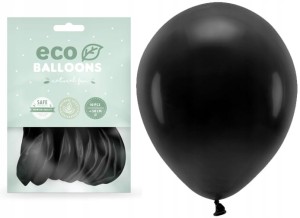 Balony Eco pastelowe czarne  10szt