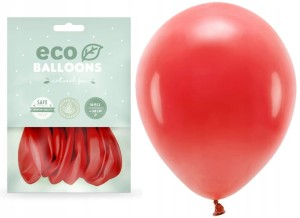 Balony pastelowe Eco czerwone  10szt