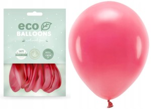 Balony Eco pastelowe jasno czerwone 10szt