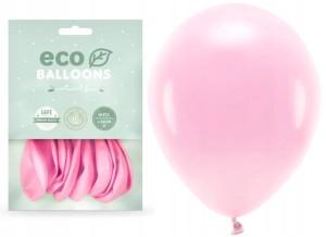 Balony Eco pastelowe jasno różowe 10 szt