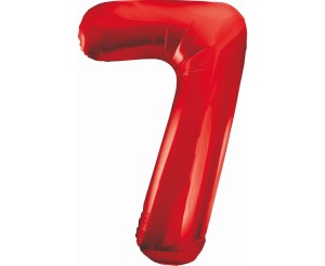 Balon foliowy cyfra 7, czerwony 85 cm
