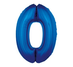 Balon foliowy cyfra 0, ciemnoniebieski, 92 cm