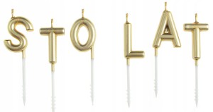 Świeczki urodzinowe na tort napis STO LAT