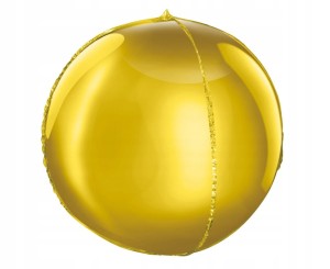 Balon foliowy okrągły złota kula Urodziny  40 cm