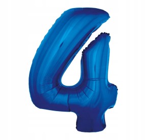 Balon foliowy cyfra 4, ciemnoniebieski, 92 cm