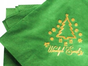 Serwetki wigilijne zielone