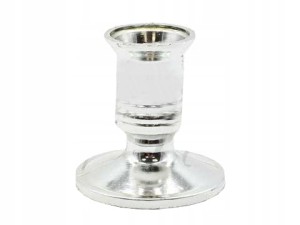 Świecznik do świec stożkowy srebrny